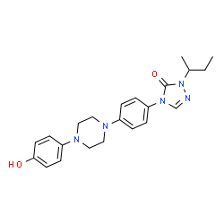 ChemSpider 2D Image | 2-(sec-Butyl)-4-{4-[4-(4-hydroxyphenyl)piperazin-1-yl]phenyl}-2,4-dihydro-3H-1,2,4-triazol-3-one | C22H27N5O2