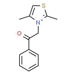 ChemSpider 2D Image | 2,4-Dimethyl-3-(2-oxo-2-phenylethyl)-1,3-thiazol-3-ium | C13H14NOS