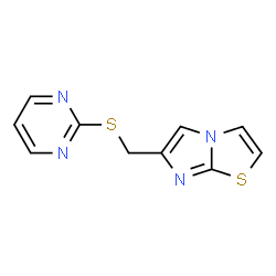 ChemSpider 2D Image | 6-[(2-Pyrimidinylsulfanyl)methyl]imidazo[2,1-b][1,3]thiazole | C10H8N4S2
