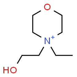 ChemSpider 2D Image | 4-Ethyl-4-(2-hydroxyethyl)morpholin-4-ium | C8H18NO2