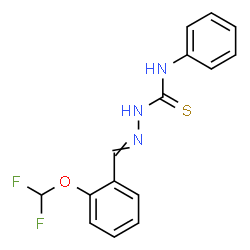 ChemSpider 2D Image | 2-[2-(Difluoromethoxy)benzylidene]-N-phenylhydrazinecarbothioamide | C15H13F2N3OS