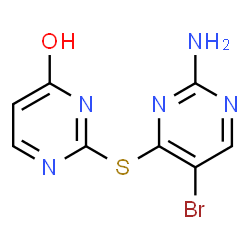 ChemSpider 2D Image | 2-[(2-Amino-5-bromo-4-pyrimidinyl)sulfanyl]-4-pyrimidinol | C8H6BrN5OS