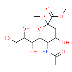 ChemSpider 2D Image | Dimethyl 5-acetamido-3,5-dideoxy-6-(1,2,3-trihydroxypropyl)hex-2-ulopyranosidonate | C13H23NO9
