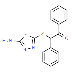 ChemSpider 2D Image | 2-[(5-Amino-1,3,4-thiadiazol-2-yl)sulfanyl]-1,2-diphenylethanone | C16H13N3OS2