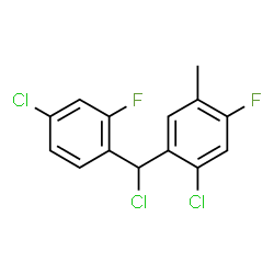 ChemSpider 2D Image | 1-Chloro-2-[chloro(4-chloro-2-fluorophenyl)methyl]-5-fluoro-4-methylbenzene | C14H9Cl3F2