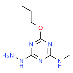 ChemSpider 2D Image | 4-Hydrazino-N-methyl-6-propoxy-1,3,5-triazin-2-amine | C7H14N6O