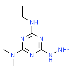 ChemSpider 2D Image | N'-Ethyl-6-hydrazino-N,N-dimethyl-1,3,5-triazine-2,4-diamine | C7H15N7