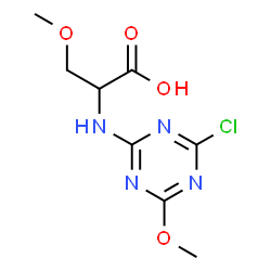 ChemSpider 2D Image | N-(4-Chloro-6-methoxy-1,3,5-triazin-2-yl)-O-methylserine | C8H11ClN4O4