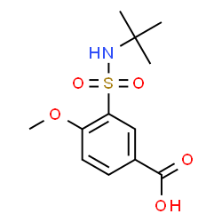 ChemSpider 2D Image | 4-Methoxy-3-[(2-methyl-2-propanyl)sulfamoyl]benzoic acid | C12H17NO5S