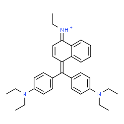 ChemSpider 2D Image | (1E)-4-{Bis[4-(diethylamino)phenyl]methylene}-N-ethyl-1(4H)-naphthaleniminium | C33H40N3