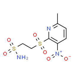 ChemSpider 2D Image | 2-[(6-Methyl-3-nitro-2-pyridinyl)sulfonyl]ethanesulfonamide | C8H11N3O6S2