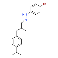 ChemSpider 2D Image | 1-(4-Bromophenyl)-2-[3-(4-isopropylphenyl)-2-methyl-2-propen-1-ylidene]hydrazine | C19H21BrN2