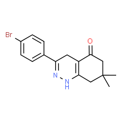 ChemSpider 2D Image | 3-(4-Bromophenyl)-7,7-dimethyl-4,6,7,8-tetrahydro-5(1H)-cinnolinone | C16H17BrN2O