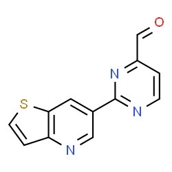 ChemSpider 2D Image | 2-(Thieno[3,2-b]pyridin-6-yl)-4-pyrimidinecarbaldehyde | C12H7N3OS