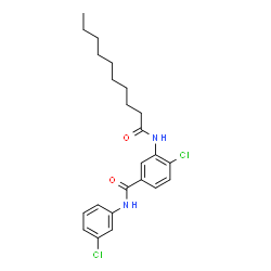 ChemSpider 2D Image | 4-Chloro-N-(3-chlorophenyl)-3-(decanoylamino)benzamide | C23H28Cl2N2O2