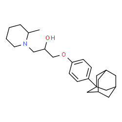 ChemSpider 2D Image | 1-[4-(Adamantan-1-yl)phenoxy]-3-(2-methyl-1-piperidinyl)-2-propanol | C25H37NO2
