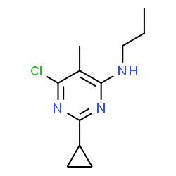 ChemSpider 2D Image | 6-Chloro-2-cyclopropyl-5-methyl-N-propyl-4-pyrimidinamine | C11H16ClN3