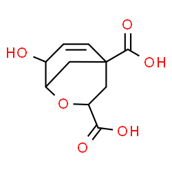 ChemSpider 2D Image | 8-Hydroxy-2-oxabicyclo[3.3.1]non-6-ene-3,5-dicarboxylic acid | C10H12O6