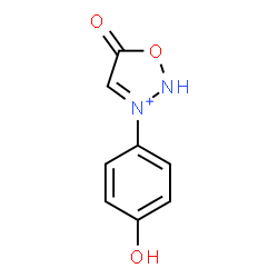 ChemSpider 2D Image | 3-(4-Hydroxyphenyl)-5-oxo-2,5-dihydro-1,2,3-oxadiazol-3-ium | C8H7N2O3