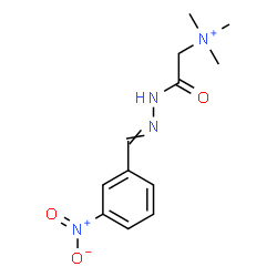 ChemSpider 2D Image | N,N,N-Trimethyl-2-[2-(3-nitrobenzylidene)hydrazino]-2-oxoethanaminium | C12H17N4O3
