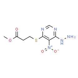 ChemSpider 2D Image | Methyl 3-[(6-hydrazino-5-nitro-4-pyrimidinyl)sulfanyl]propanoate | C8H11N5O4S