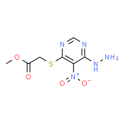 ChemSpider 2D Image | Methyl [(6-hydrazino-5-nitro-4-pyrimidinyl)sulfanyl]acetate | C7H9N5O4S