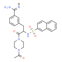 ChemSpider 2D Image | 3-{3-(4-Acetyl-1-piperazinyl)-2-[(2-naphthylsulfonyl)amino]-3-oxopropyl}benzenecarboximidamide | C26H29N5O4S