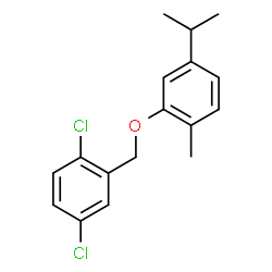 ChemSpider 2D Image | 1,4-Dichloro-2-[(5-isopropyl-2-methylphenoxy)methyl]benzene | C17H18Cl2O