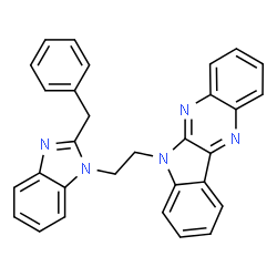 ChemSpider 2D Image | 6-[2-(2-Benzyl-1H-benzimidazol-1-yl)ethyl]-6H-indolo[2,3-b]quinoxaline | C30H23N5