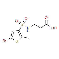 ChemSpider 2D Image | N-[(5-Bromo-2-methyl-3-thienyl)sulfonyl]-beta-alanine | C8H10BrNO4S2
