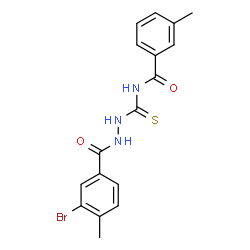 ChemSpider 2D Image | N-{[2-(3-Bromo-4-methylbenzoyl)hydrazino]carbonothioyl}-3-methylbenzamide | C17H16BrN3O2S