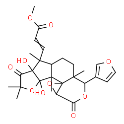 ChemSpider 2D Image | Methyl 3-[3-(3-furyl)-6a,9a-dihydroxy-3a,6,8,8,9b-pentamethyl-1,7-dioxododecahydro-3H-furo[3',2':4,5]cyclopenta[1,2-f]oxireno[d]isochromen-6-yl]acrylate | C27H32O10