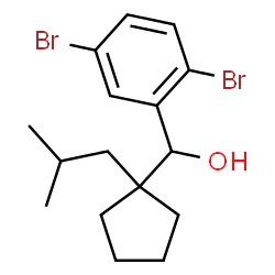 ChemSpider 2D Image | (2,5-Dibromophenyl)(1-isobutylcyclopentyl)methanol | C16H22Br2O