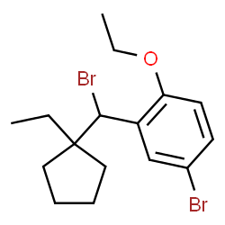 ChemSpider 2D Image | 4-Bromo-2-[bromo(1-ethylcyclopentyl)methyl]-1-ethoxybenzene | C16H22Br2O