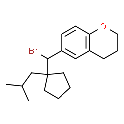 ChemSpider 2D Image | 6-[Bromo(1-isobutylcyclopentyl)methyl]chromane | C19H27BrO