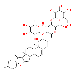 ChemSpider 2D Image | Spirost-5-en-3-yl 6-deoxyhexopyranosyl-(1->2)-[hexopyranosyl-(1->4)]hexopyranoside | C45H72O17