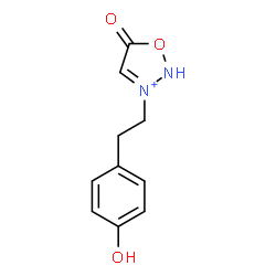ChemSpider 2D Image | 3-[2-(4-Hydroxyphenyl)ethyl]-5-oxo-2,5-dihydro-1,2,3-oxadiazol-3-ium | C10H11N2O3