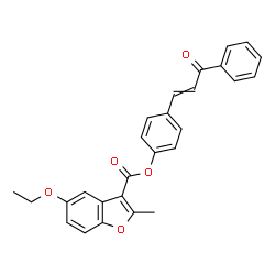 ChemSpider 2D Image | 4-(3-Oxo-3-phenyl-1-propen-1-yl)phenyl 5-ethoxy-2-methyl-1-benzofuran-3-carboxylate | C27H22O5