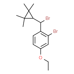 ChemSpider 2D Image | 2-Bromo-1-[bromo(2,2,3,3-tetramethylcyclopropyl)methyl]-4-ethoxybenzene | C16H22Br2O