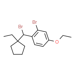 ChemSpider 2D Image | 2-Bromo-1-[bromo(1-ethylcyclopentyl)methyl]-4-ethoxybenzene | C16H22Br2O