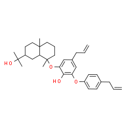 ChemSpider 2D Image | 4-Allyl-2-(4-allylphenoxy)-6-{[7-(2-hydroxy-2-propanyl)-1,4a-dimethyldecahydro-1-naphthalenyl]oxy}phenol | C33H44O4