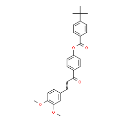 ChemSpider 2D Image | 4-[3-(3,4-Dimethoxyphenyl)acryloyl]phenyl 4-(2-methyl-2-propanyl)benzoate | C28H28O5