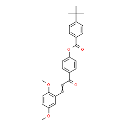 ChemSpider 2D Image | 4-[3-(2,5-Dimethoxyphenyl)acryloyl]phenyl 4-(2-methyl-2-propanyl)benzoate | C28H28O5