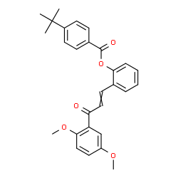 ChemSpider 2D Image | 2-[3-(2,5-Dimethoxyphenyl)-3-oxo-1-propen-1-yl]phenyl 4-(2-methyl-2-propanyl)benzoate | C28H28O5