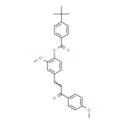ChemSpider 2D Image | 2-Methoxy-4-[3-(4-methoxyphenyl)-3-oxo-1-propen-1-yl]phenyl 4-(2-methyl-2-propanyl)benzoate | C28H28O5