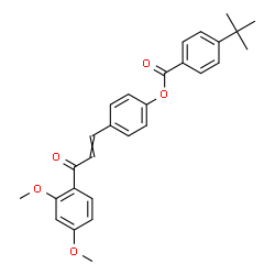 ChemSpider 2D Image | 4-[3-(2,4-Dimethoxyphenyl)-3-oxo-1-propen-1-yl]phenyl 4-(2-methyl-2-propanyl)benzoate | C28H28O5