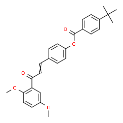 ChemSpider 2D Image | 4-[3-(2,5-Dimethoxyphenyl)-3-oxo-1-propen-1-yl]phenyl 4-(2-methyl-2-propanyl)benzoate | C28H28O5