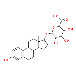 ChemSpider 2D Image | 3-Hydroxyestra-1,3,5(10)-trien-17-yl hexopyranosiduronic acid | C24H32O8