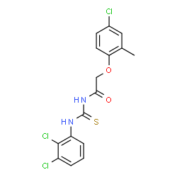 ChemSpider 2D Image | 2-(4-Chloro-2-methylphenoxy)-N-[(2,3-dichlorophenyl)carbamothioyl]acetamide | C16H13Cl3N2O2S