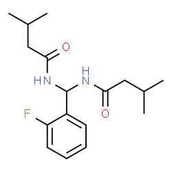 ChemSpider 2D Image | N,N'-[(2-Fluorophenyl)methylene]bis(3-methylbutanamide) | C17H25FN2O2